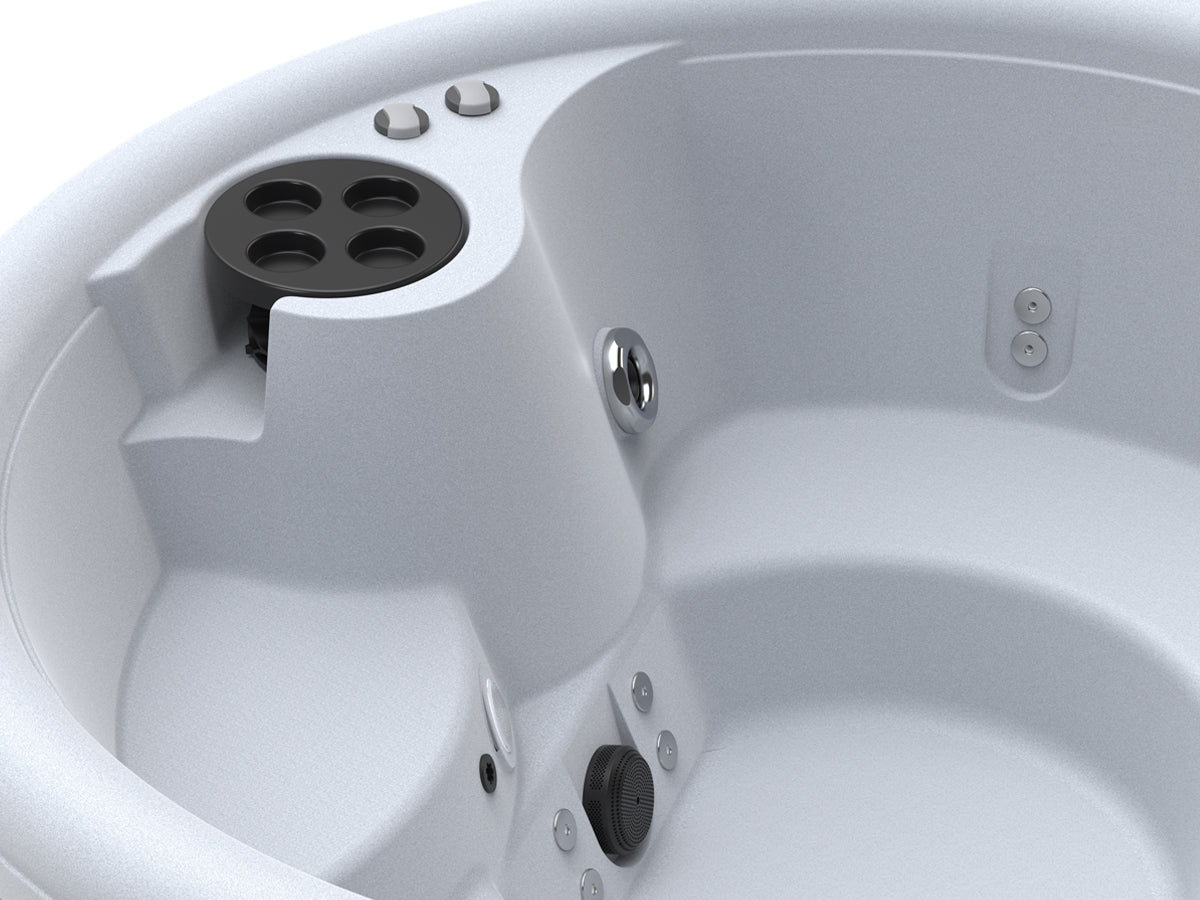 Aptos Premier Circular Hot Tub, Filter Compartment and Drain Valve, Rotomolded Shell
