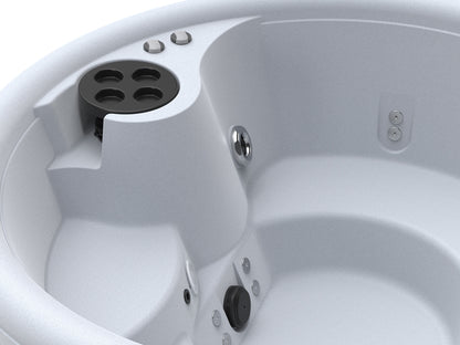 Aptos Premier Circular Hot Tub, Filter Compartment and Drain Valve, Rotomolded Shell