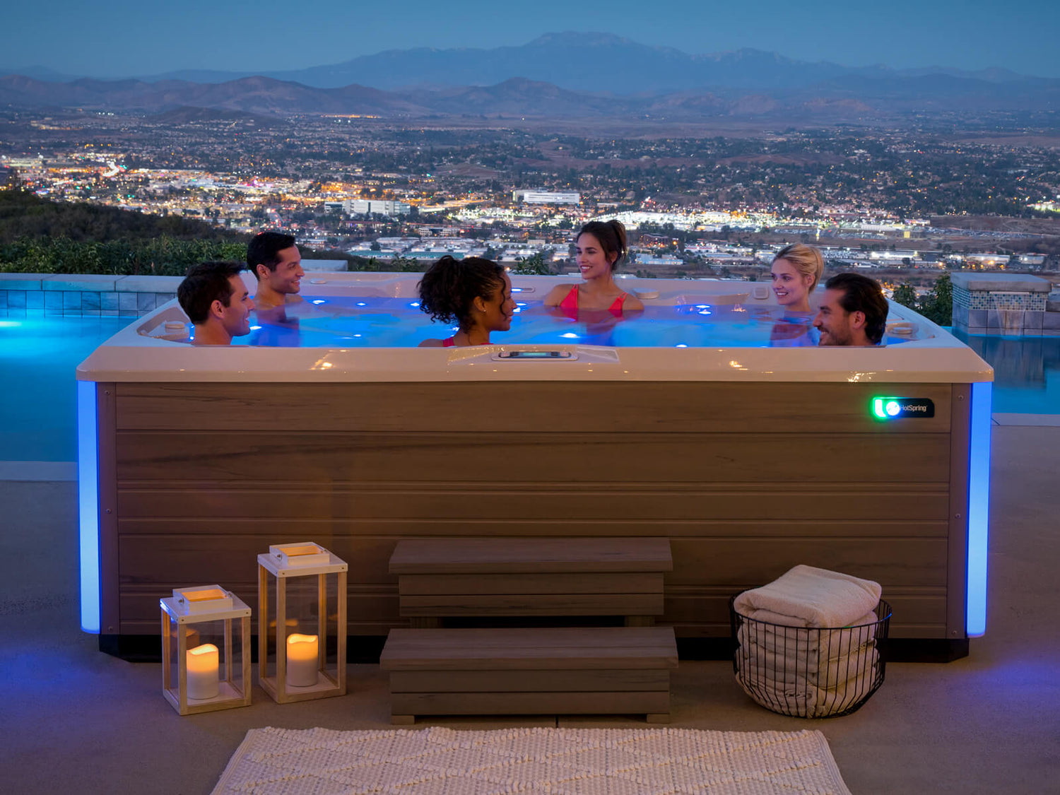Prism Spa Hot Tub, Premium, 7 Seat, Lounge, Hot Spring Spas