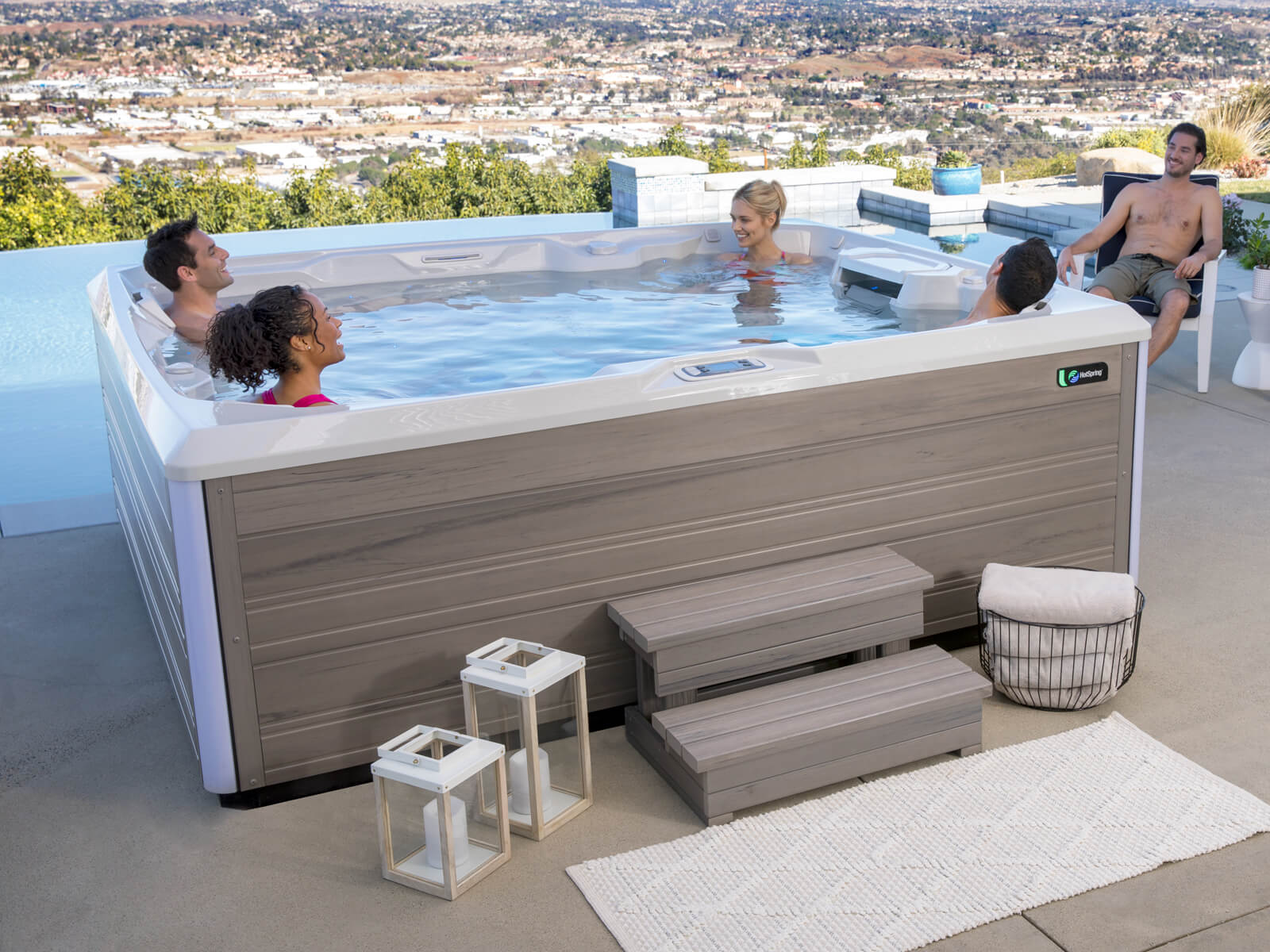 Prism Spa Hot Tub, Premium, 7 Seat, Lounge, Hot Spring Spas